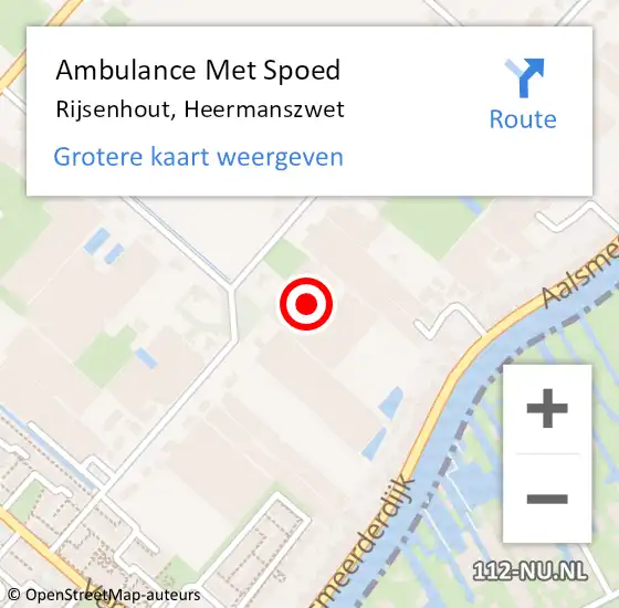 Locatie op kaart van de 112 melding: Ambulance Met Spoed Naar Rijsenhout, Heermanszwet op 19 december 2023 03:49