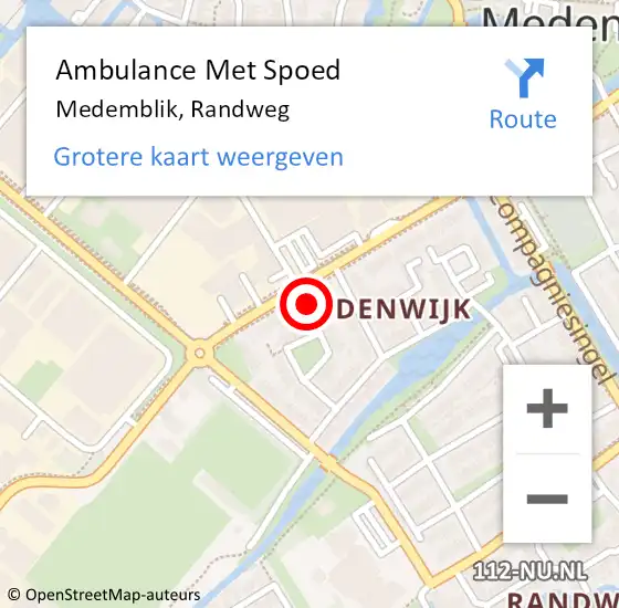 Locatie op kaart van de 112 melding: Ambulance Met Spoed Naar Medemblik, Randweg op 19 december 2023 07:32