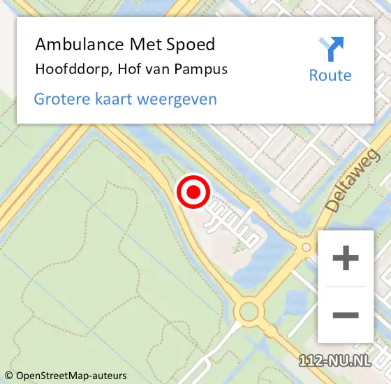 Locatie op kaart van de 112 melding: Ambulance Met Spoed Naar Hoofddorp, Hof van Pampus op 19 december 2023 08:04