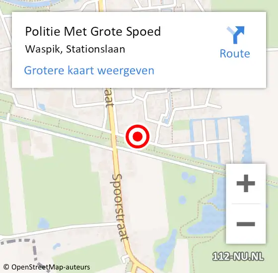 Locatie op kaart van de 112 melding: Politie Met Grote Spoed Naar Waspik, Stationslaan op 19 december 2023 08:10
