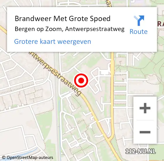 Locatie op kaart van de 112 melding: Brandweer Met Grote Spoed Naar Bergen op Zoom, Antwerpsestraatweg op 19 december 2023 08:37