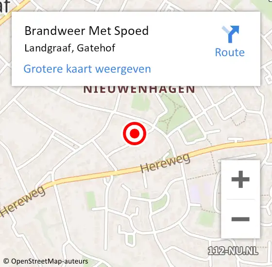 Locatie op kaart van de 112 melding: Brandweer Met Spoed Naar Landgraaf, Gatehof op 19 december 2023 10:32