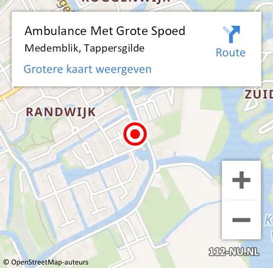 Locatie op kaart van de 112 melding: Ambulance Met Grote Spoed Naar Medemblik, Tappersgilde op 19 december 2023 11:03