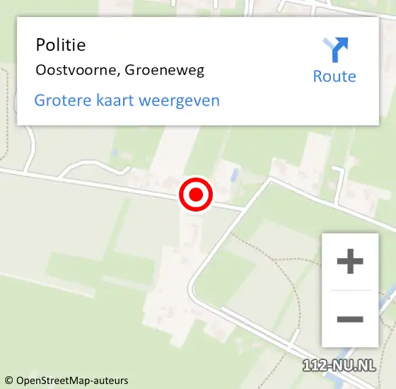 Locatie op kaart van de 112 melding: Politie Oostvoorne, Groeneweg op 19 december 2023 11:07