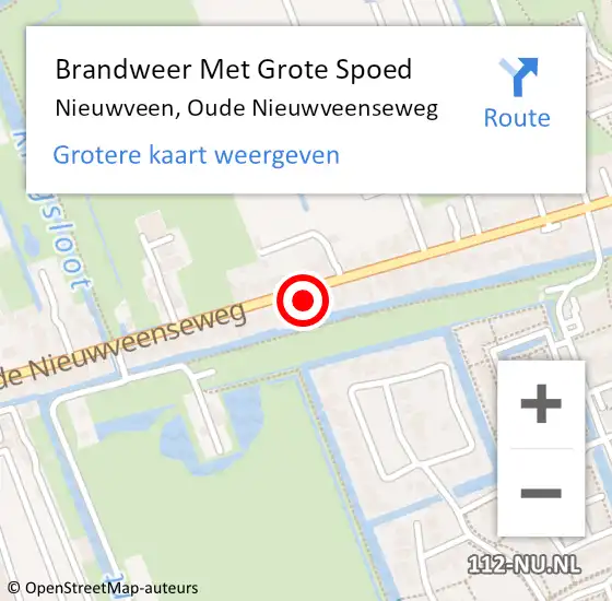 Locatie op kaart van de 112 melding: Brandweer Met Grote Spoed Naar Nieuwveen, Oude Nieuwveenseweg op 19 december 2023 11:47