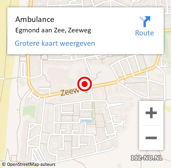 Locatie op kaart van de 112 melding: Ambulance Egmond aan Zee, Zeeweg op 19 december 2023 12:20
