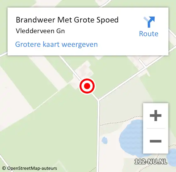 Locatie op kaart van de 112 melding: Brandweer Met Grote Spoed Naar Vledderveen Gn op 19 september 2014 01:46