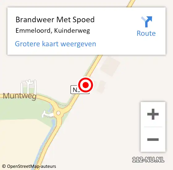 Locatie op kaart van de 112 melding: Brandweer Met Spoed Naar Emmeloord, Kuinderweg op 19 december 2023 14:11