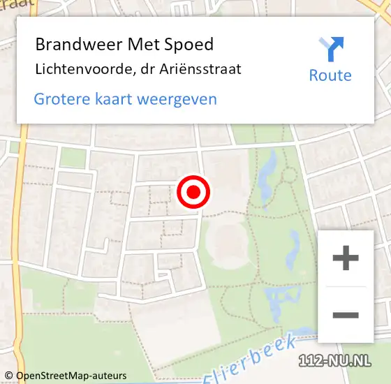 Locatie op kaart van de 112 melding: Brandweer Met Spoed Naar Lichtenvoorde, dr Ariënsstraat op 19 december 2023 14:27