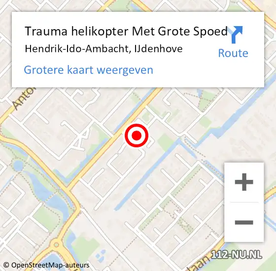 Locatie op kaart van de 112 melding: Trauma helikopter Met Grote Spoed Naar Hendrik-Ido-Ambacht, IJdenhove op 19 december 2023 14:36