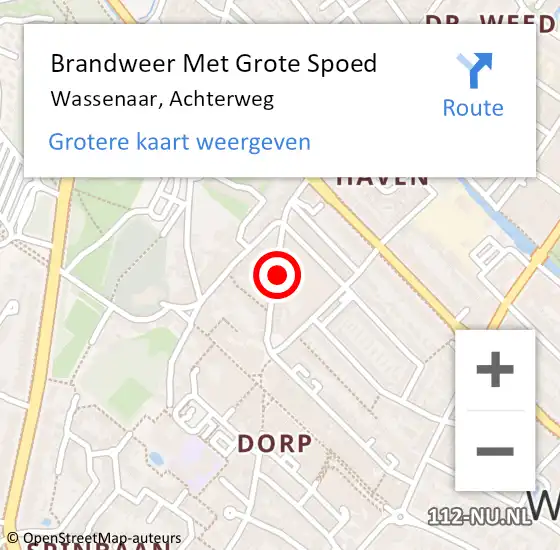 Locatie op kaart van de 112 melding: Brandweer Met Grote Spoed Naar Wassenaar, Achterweg op 19 december 2023 15:27