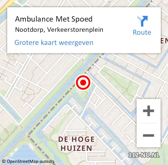 Locatie op kaart van de 112 melding: Ambulance Met Spoed Naar Nootdorp, Verkeerstorenplein op 19 december 2023 16:08