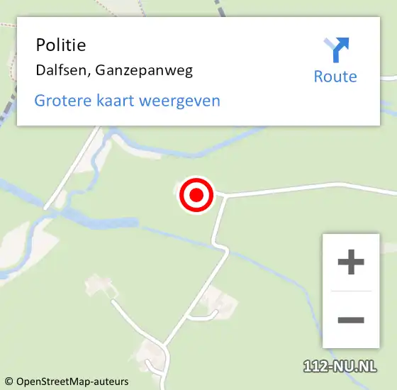 Locatie op kaart van de 112 melding: Politie Dalfsen, Ganzepanweg op 19 december 2023 16:52