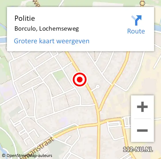 Locatie op kaart van de 112 melding: Politie Borculo, Lochemseweg op 19 december 2023 17:15