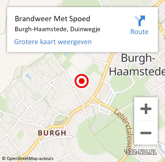 Locatie op kaart van de 112 melding: Brandweer Met Spoed Naar Burgh-Haamstede, Duinwegje op 19 december 2023 17:44