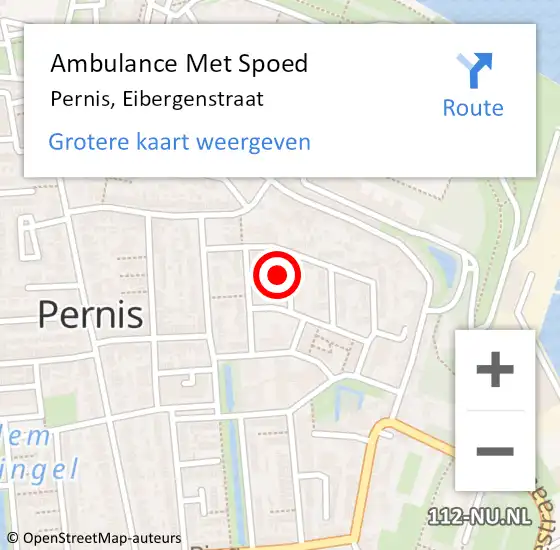 Locatie op kaart van de 112 melding: Ambulance Met Spoed Naar Pernis, Eibergenstraat op 19 december 2023 18:03