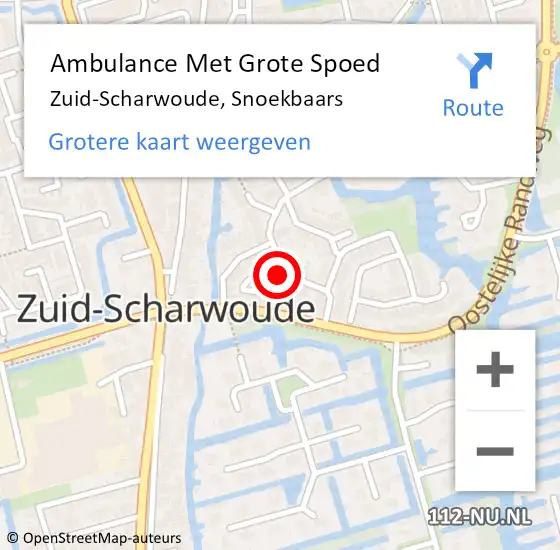 Locatie op kaart van de 112 melding: Ambulance Met Grote Spoed Naar Zuid-Scharwoude, Snoekbaars op 19 december 2023 19:11