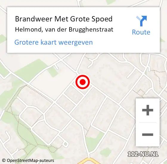 Locatie op kaart van de 112 melding: Brandweer Met Grote Spoed Naar Helmond, van der Brugghenstraat op 19 december 2023 21:00