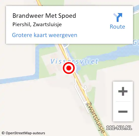 Locatie op kaart van de 112 melding: Brandweer Met Spoed Naar Piershil, Zwartsluisje op 19 december 2023 22:48