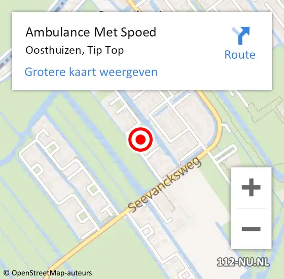 Locatie op kaart van de 112 melding: Ambulance Met Spoed Naar Oosthuizen, Tip Top op 20 december 2023 00:07