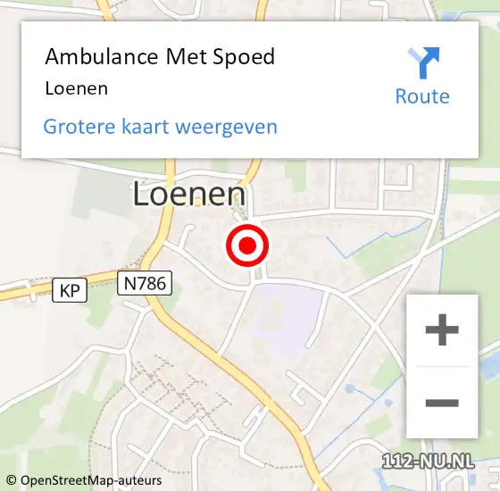 Locatie op kaart van de 112 melding: Ambulance Met Spoed Naar Loenen op 20 december 2023 02:30