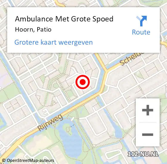 Locatie op kaart van de 112 melding: Ambulance Met Grote Spoed Naar Hoorn, Patio op 20 december 2023 05:07