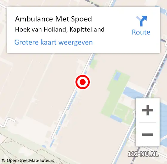 Locatie op kaart van de 112 melding: Ambulance Met Spoed Naar Hoek van Holland, Kapittelland op 20 december 2023 07:04