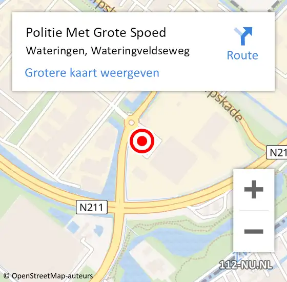 Locatie op kaart van de 112 melding: Politie Met Grote Spoed Naar Wateringen, Wateringveldseweg op 20 december 2023 07:46