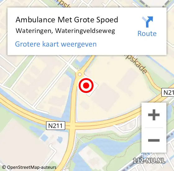 Locatie op kaart van de 112 melding: Ambulance Met Grote Spoed Naar Wateringen, Wateringveldseweg op 20 december 2023 07:50