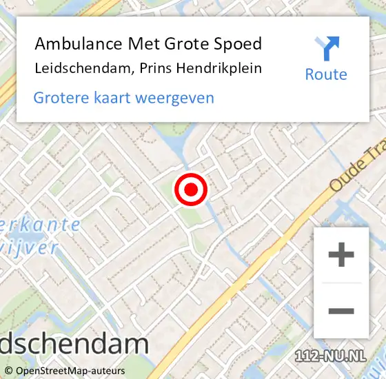 Locatie op kaart van de 112 melding: Ambulance Met Grote Spoed Naar Leidschendam, Prins Hendrikplein op 20 december 2023 09:46