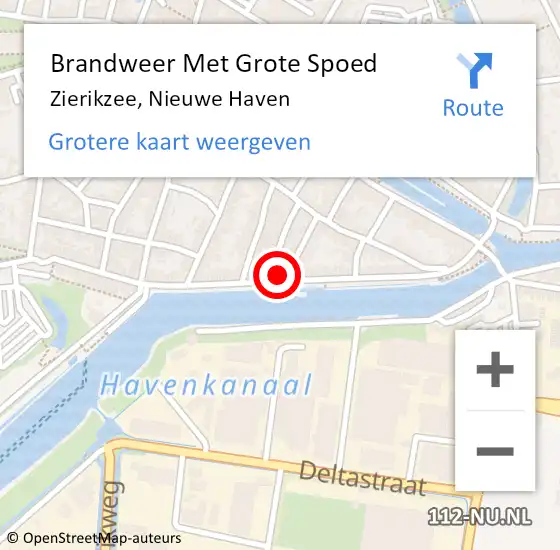 Locatie op kaart van de 112 melding: Brandweer Met Grote Spoed Naar Zierikzee, Nieuwe Haven op 20 december 2023 09:53