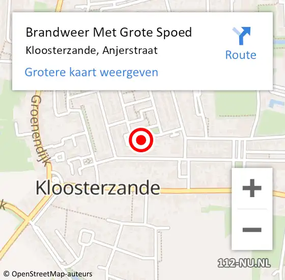 Locatie op kaart van de 112 melding: Brandweer Met Grote Spoed Naar Kloosterzande, Anjerstraat op 20 december 2023 10:52