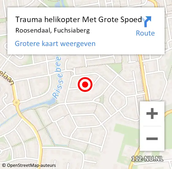 Locatie op kaart van de 112 melding: Trauma helikopter Met Grote Spoed Naar Roosendaal, Fuchsiaberg op 20 december 2023 11:53