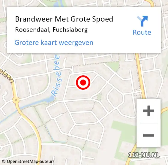 Locatie op kaart van de 112 melding: Brandweer Met Grote Spoed Naar Roosendaal, Fuchsiaberg op 20 december 2023 11:53