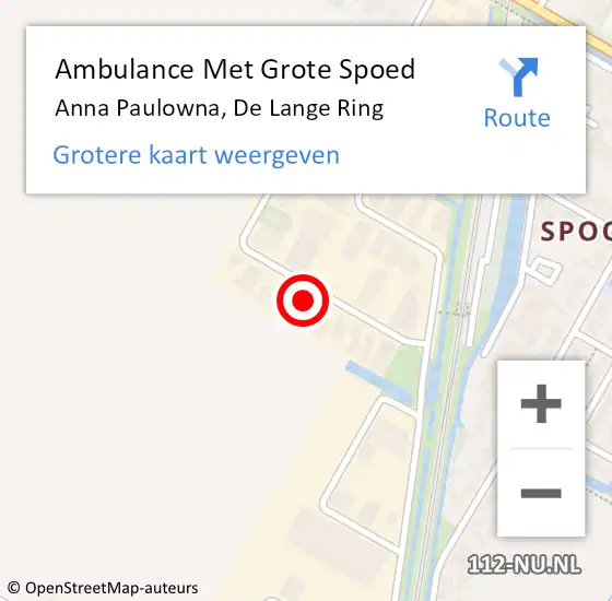 Locatie op kaart van de 112 melding: Ambulance Met Grote Spoed Naar Anna Paulowna, De Lange Ring op 20 december 2023 11:54