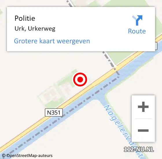 Locatie op kaart van de 112 melding: Politie Urk, Urkerweg op 20 december 2023 12:21