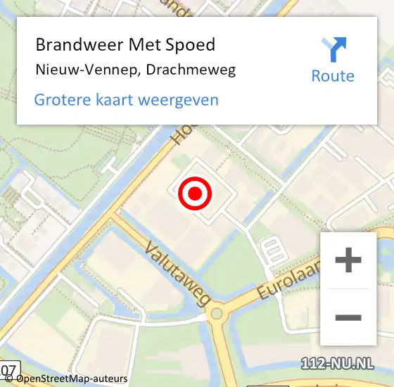 Locatie op kaart van de 112 melding: Brandweer Met Spoed Naar Nieuw-Vennep, Drachmeweg op 20 december 2023 13:03