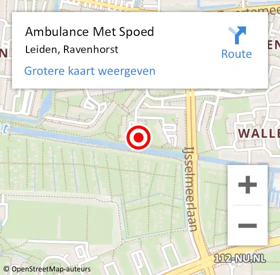 Locatie op kaart van de 112 melding: Ambulance Met Spoed Naar Leiden, Ravenhorst op 20 december 2023 13:15