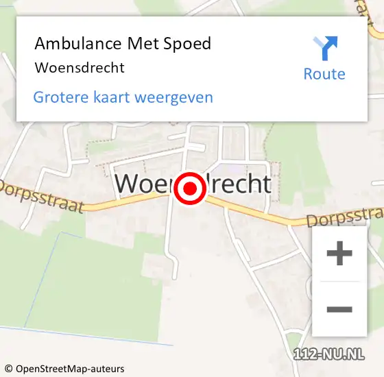 Locatie op kaart van de 112 melding: Ambulance Met Spoed Naar Woensdrecht op 20 december 2023 14:01