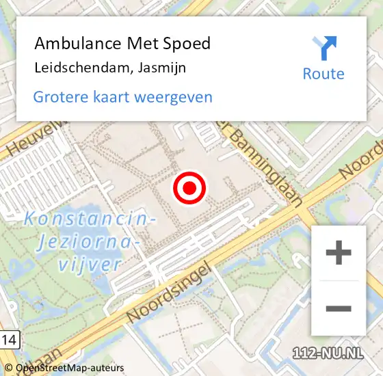 Locatie op kaart van de 112 melding: Ambulance Met Spoed Naar Leidschendam, Jasmijn op 20 december 2023 14:08