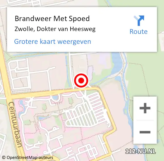 Locatie op kaart van de 112 melding: Brandweer Met Spoed Naar Zwolle, Dokter van Heesweg op 20 december 2023 14:17