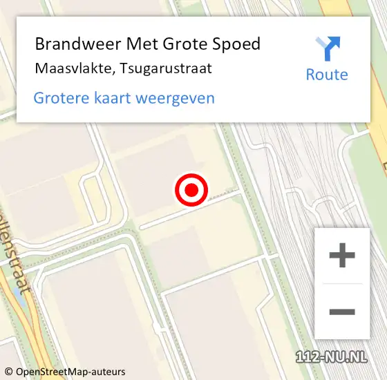 Locatie op kaart van de 112 melding: Brandweer Met Grote Spoed Naar Maasvlakte, Tsugarustraat op 20 december 2023 14:25