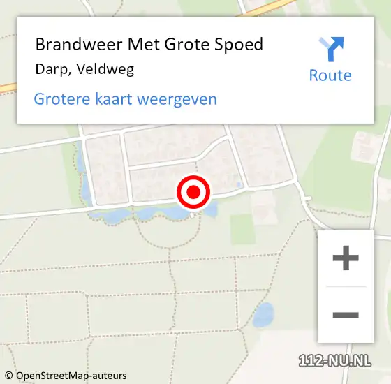 Locatie op kaart van de 112 melding: Brandweer Met Grote Spoed Naar Darp, Veldweg op 20 december 2023 16:22