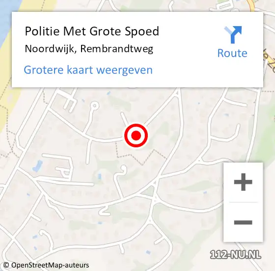 Locatie op kaart van de 112 melding: Politie Met Grote Spoed Naar Noordwijk, Rembrandtweg op 20 december 2023 16:51