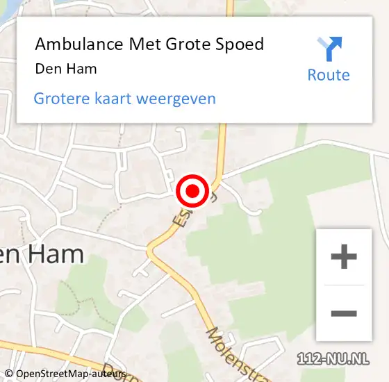 Locatie op kaart van de 112 melding: Ambulance Met Grote Spoed Naar Den Ham op 20 december 2023 17:06
