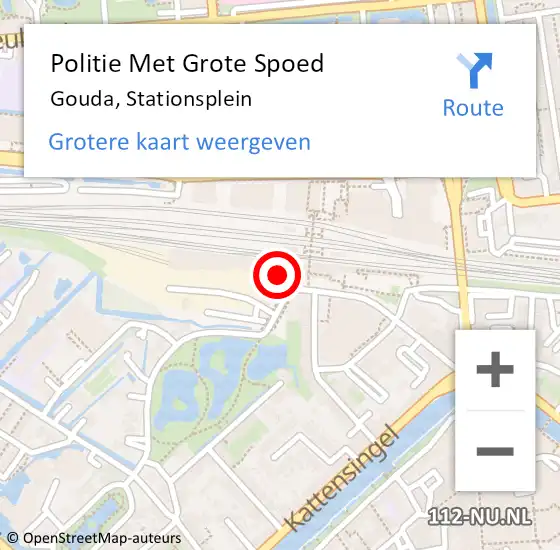 Locatie op kaart van de 112 melding: Politie Met Grote Spoed Naar Gouda, Stationsplein op 20 december 2023 17:13