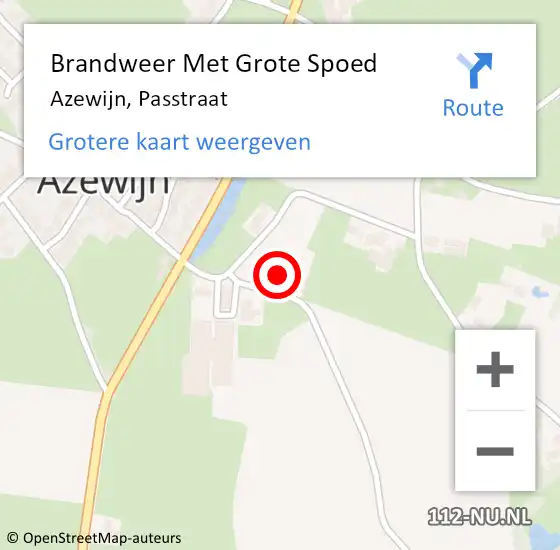 Locatie op kaart van de 112 melding: Brandweer Met Grote Spoed Naar Azewijn, Passtraat op 20 december 2023 17:18