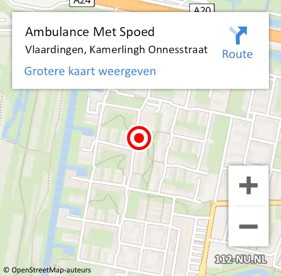 Locatie op kaart van de 112 melding: Ambulance Met Spoed Naar Vlaardingen, Kamerlingh Onnesstraat op 20 december 2023 17:26