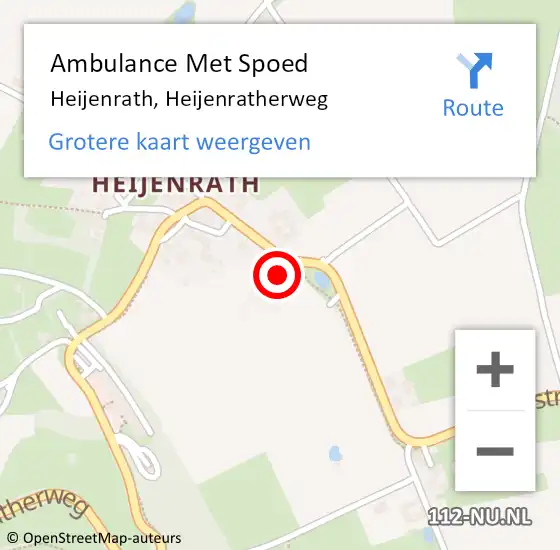 Locatie op kaart van de 112 melding: Ambulance Met Spoed Naar Heijenrath, Heijenratherweg op 19 september 2014 08:39