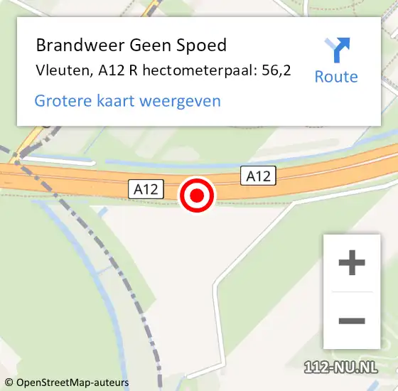 Locatie op kaart van de 112 melding: Brandweer Geen Spoed Naar Waddinxveen, A12 L hectometerpaal: 24,2 op 19 september 2014 08:44